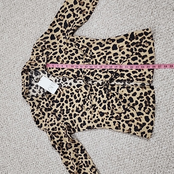 ZARA Animal Print Bow Tie Top - Picture 15 of 17